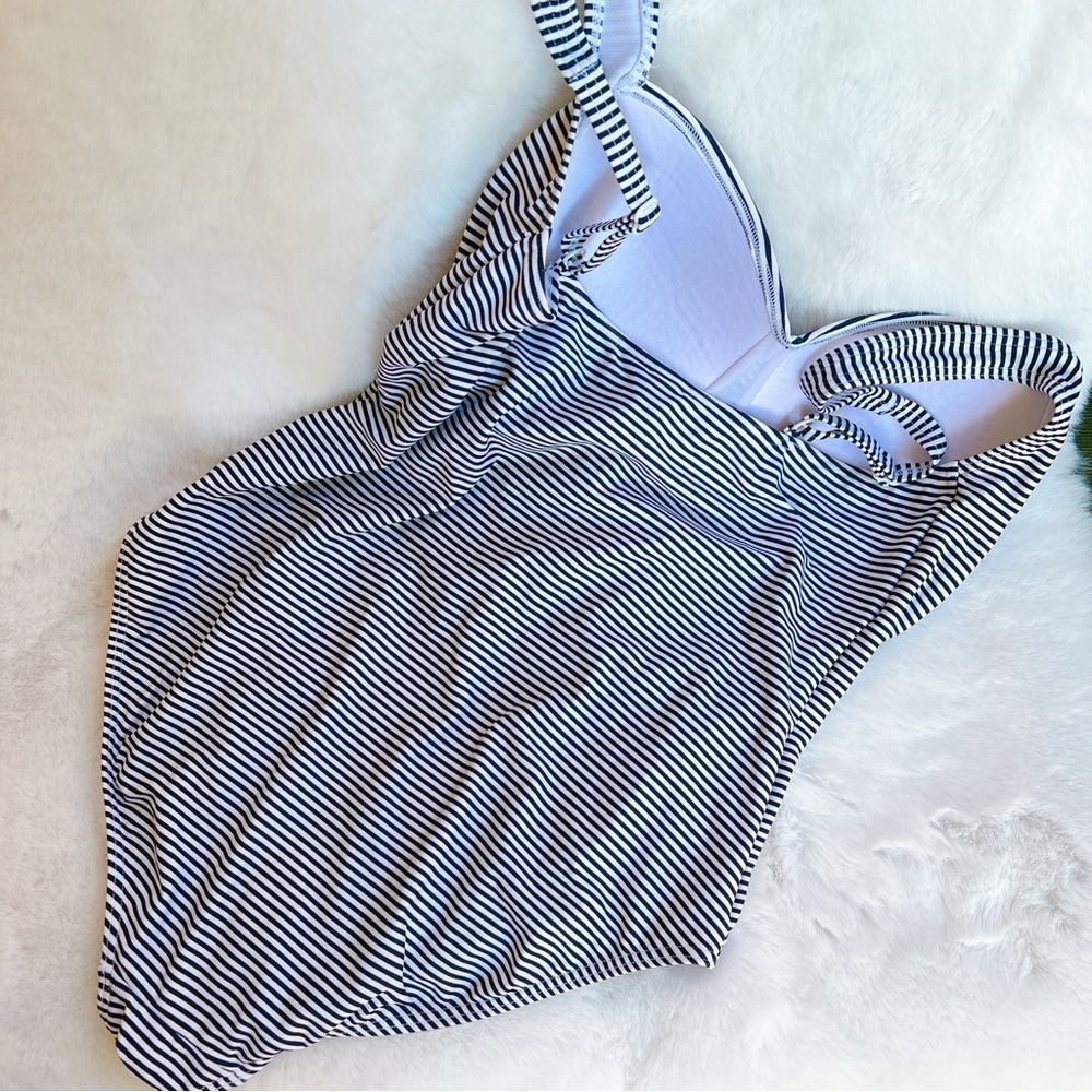 Bond-Eye L swimsuit white navy stripe D / DD rouched Australia - Picture 14 of 16
